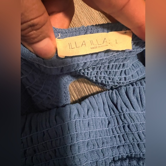 ILLA ILLA Blue Wide-Leg Jumpsuit with Ruffle Hem - Picture 9 of 10